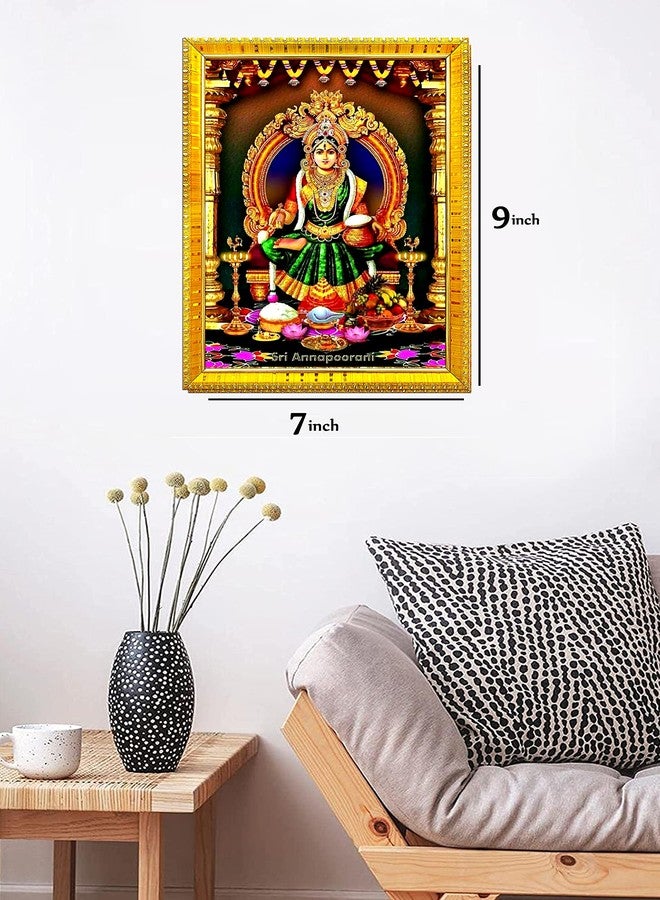 ZIG-ZAG zig zag Maa Annapurna Devi / Mata Photo Frame Small Photo Frame For Wall Table Size Medium ( 7x9 inches, Acrylic Glass) Golden - Image 3
